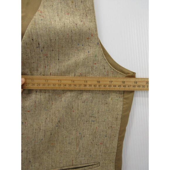 VINTAGE Yves Saint Laurent Waistcoat Vest Small Wool Tweed Speckled * - Picture 4 of 11